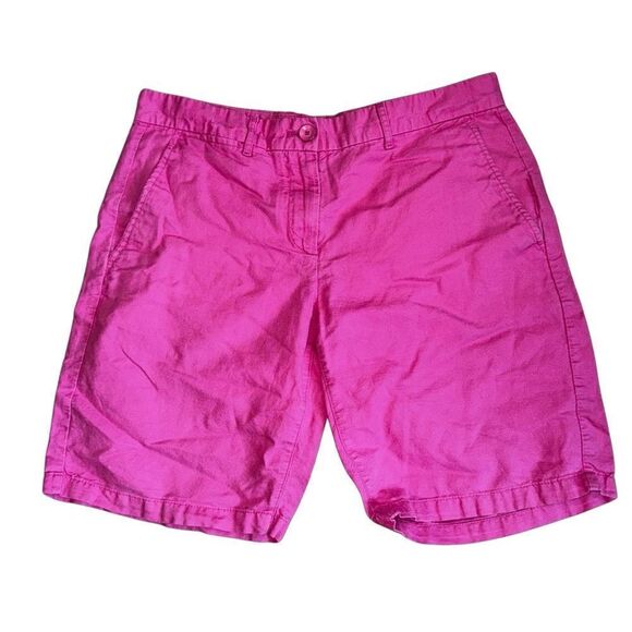 Gap Women's  'The Boyfriend Roll-Up' Linen Blend Shorts in Pink - Size 4 - Picture 1 of 8